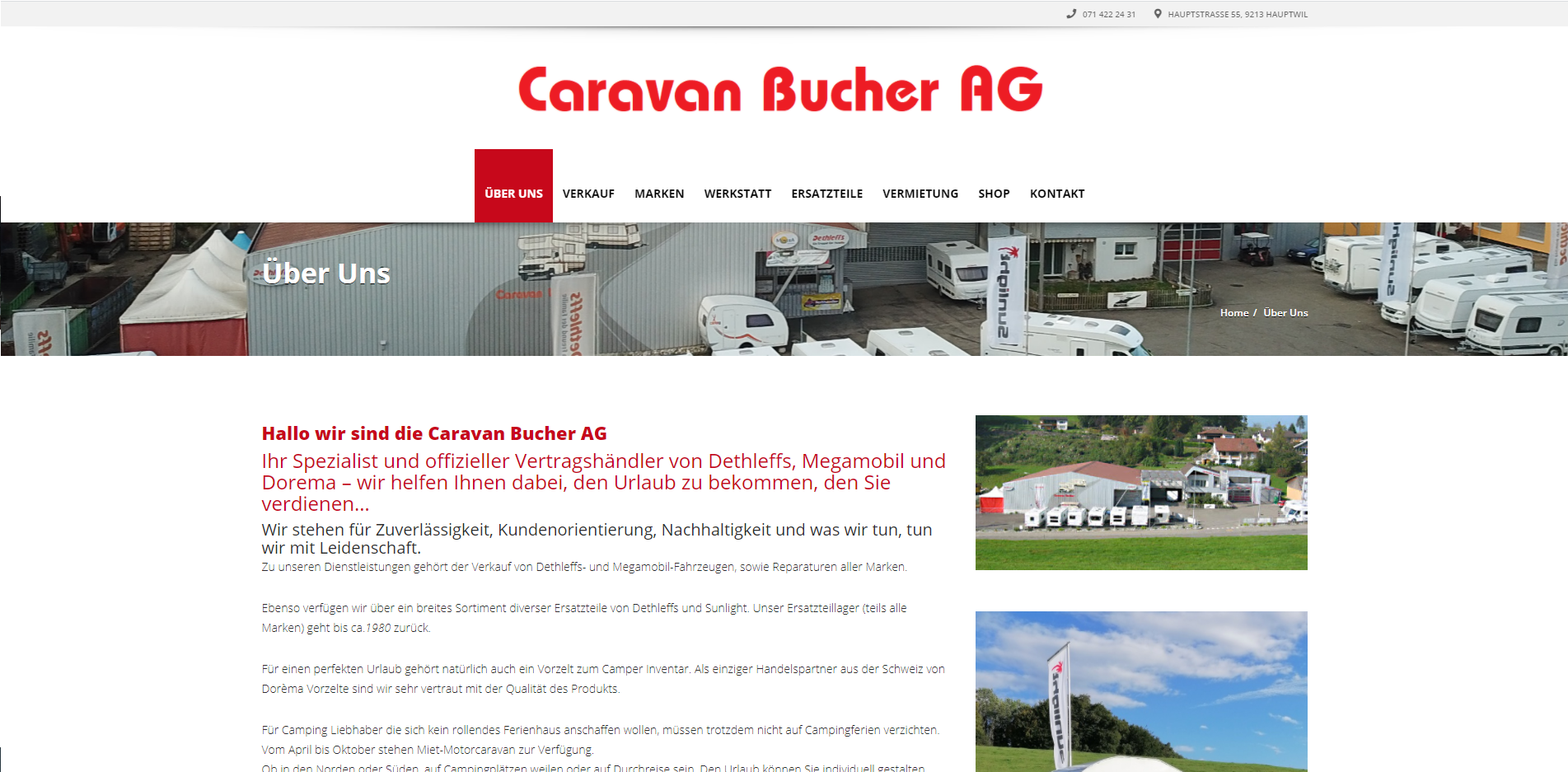 Webauftritt Caravan Bucher